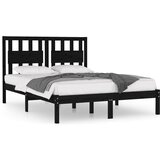 The Living Store Posteljni okvir črn iz trdne borovine 200x200 cm - Posteljni Okvir, (21525668) | Shoptok.si