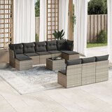 vidaXL 11-dijelni set vrtnih sofa od poliratana s jastucima sivi | shoptok.hr