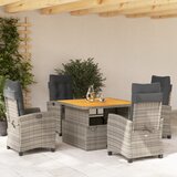  5-dijelni vrtni blagovaonski set sivi od poliratana Siva Dužina stola 110 cm | shoptok.hr