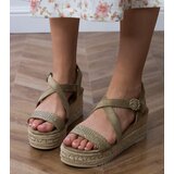 Gemre Green wedge espadrille sandals Sywiera | ePonuda.com