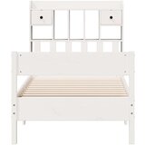  Knjižna postelja brez vzmetnice bela 75x190 cm trdna borovina, (21532269) | Shoptok.si