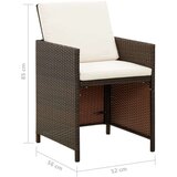 vidaXL Vrtni stoli z blazinami 4 kosi poli ratan rjave barve | Shoptok.si