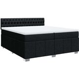 vidaXL Box spring postelja z vzmetnico črn 200x200 cm blago | Shoptok.si