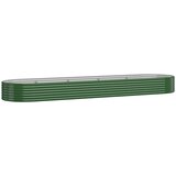  Povišena vrtna gredica od pocinčanog čelika 396x100x36 cm zelena | shoptok.hr