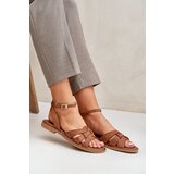 Lewski Shoes Leather Women's Sandals On Flat Heel Zazoo Cijene