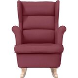  Stolica za ljuljanje 74x90x102 cm od tkanine crvena boja vina | shoptok.hr