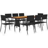  9-dijelni vanjski blagovaonski set od poliratana crni | shoptok.hr
