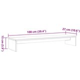 vidaXL Stalak za monitor voštano smeđi 100x27x15cm od borovine | shoptok.hr