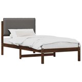  Krevetni okvir s tapiciranim uzglavljem - Tamnosmeđa i svjetlosiva 75 x 190 cm | shoptok.hr