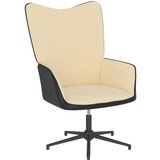 vidaXL stolica za opuštanje krem bijela od baršuna i PVC-a | shoptok.hr