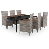  7-dijelni vrtni blagovaonski set s jastucima sivi | shoptok.hr