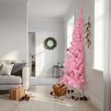  Umjetna polovica božićnog drvca sa stalkom ružičasta 240 cm PVC | shoptok.hr