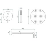 REA Bath Komplet za tuširanje za vgradnjo Argon Brush Copper + BOX | Shoptok.si