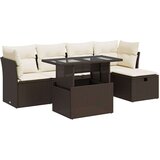 vidaXL 6-dijelni set vrtnih sofa od poliratana s jastucima smeđi | shoptok.hr