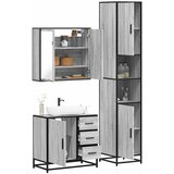 vidaXL 3-dijelni set kupaonskog namještaja siva boja hrasta drveni | shoptok.hr