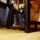 Kondela Stojalo za drva z orodjem, črna, SOLON | Shoptok.si