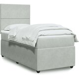 vidaXL Box spring postelja z vzmetnico svetlo siva 90x200 cm žamet | Shoptok.si