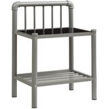 Maison Chic Nočna omarica - Nočna miza siva in črna 45x34,5x62,5 cm kovina in steklo, (21689576) Cene
