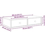vidaXL Zidna polica s ladicama crna 80x34x17 cm izrađeno drvo | shoptok.hr