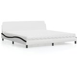  Krevet s madracem Dover bijeli-crni 200 x 200 cm od umjetne kože | shoptok.hr