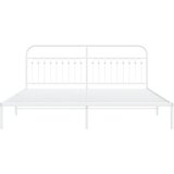  Metalni okvir za krevet s uzglavljem bijeli 200x200 cm | shoptok.hr