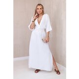 Kesi Włoski Muslin dress with embroidery at the waist white | shoptok.hr