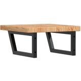  Zidna polica za umivaonik od čelika i masivne hrastovine Smeđa 50 x 50 x 4 cm | shoptok.hr