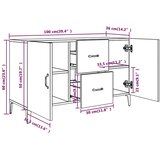 Komoda boja dimljenog hrasta 100 x 36 x 60 cm konstruirano drvo | Eponuda.com