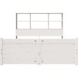 vidaXL Krevet s regalom z knjige bez madraca bijeli 160x200cm borovina | shoptok.hr