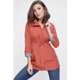 By Saygı Tie Waist Folded Sleeves Lined Trench Coat | shoptok.hr