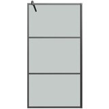 Pregrada za tuš 115x195 cm temno ESG steklo črna, (20683872) | Shoptok.si