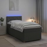  Krevet s box springom, madracem i LED-om Tamnosiva 90 x 190 cm | shoptok.hr