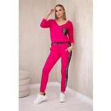 Kesi Set with a fuchsia motif of a panther | ePonuda.com