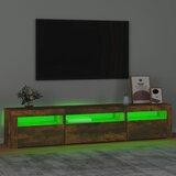 TV ormarić s LED svjetlima boja dimljenog hrasta 195x35x40 cm | shoptok.hr