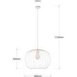  Luster na lanku OVELLA 1xE27/15W/230V prečnik 46 cm krem | Eponuda.com