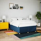 vidaXL Posteljni okvir brez vzmetnice moder 140x200 cm tkanina Cene