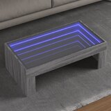 vidaXL Klubska mizica z neskončnimi LED siva sonoma 90x50x30 cm Cene