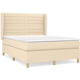  Box spring postelja z vzmetnico krem 140x200 cm blago, (20896073) | Shoptok.si
