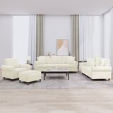 vidaXL Sedežna garnitura 4-delna z vzglavniki krem žamet - - krema - 75.9 - N/A - | Shoptok.si