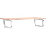  Zidna polica za umivaonik od čelika i masivne hrastovine Smeđa 100 x 50 x 2 cm | shoptok.hr