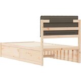 Krevetni okvir s tapiciranim uzglavljem Sivo-smeđa 90 x 190 cm | shoptok.hr