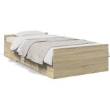 vidaXL Posteljni okvir s predali sonoma hrast 100x200cm inženirski les Cene