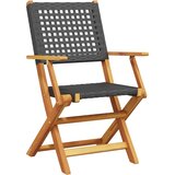  3-dijelni bistro set od poliratana i masivnog drva crni | shoptok.hr