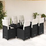  9-dijelni vrtni bistro set od poliratana s jastucima crni | shoptok.hr