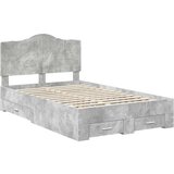  Okvir za krevet s uzglavljem Betonski sivi 135 x 190 cm | shoptok.hr