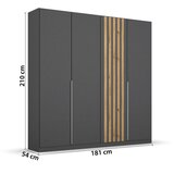 Rauch Möbel omara s klasičnimi vrati, siva, hrast artisan | Shoptok.si