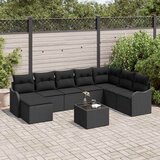  Sjedeća garnitura za vrt 9 kom. Crna poliratan 287,5 x 177,5 x 69 cm | shoptok.hr