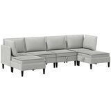  Set namještaja za dnevni boravak 6 pcs Svjetlosiva Tkanina | Eponuda.ba