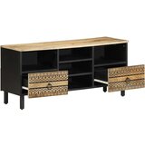 Maison Chic TV omarica - TV enota - Televizijska omarica črna 100x33,5x46 cm masivni neobdelan les Mango, (21700819) Cene