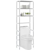 vidaXL Stalak iznad toaletne &scaron;koljke s 3 police srebrni 53x28x169 cm cijene